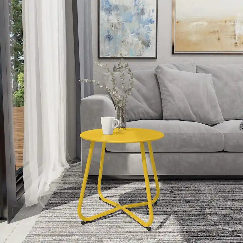 Round Steel Outdoor Side Table