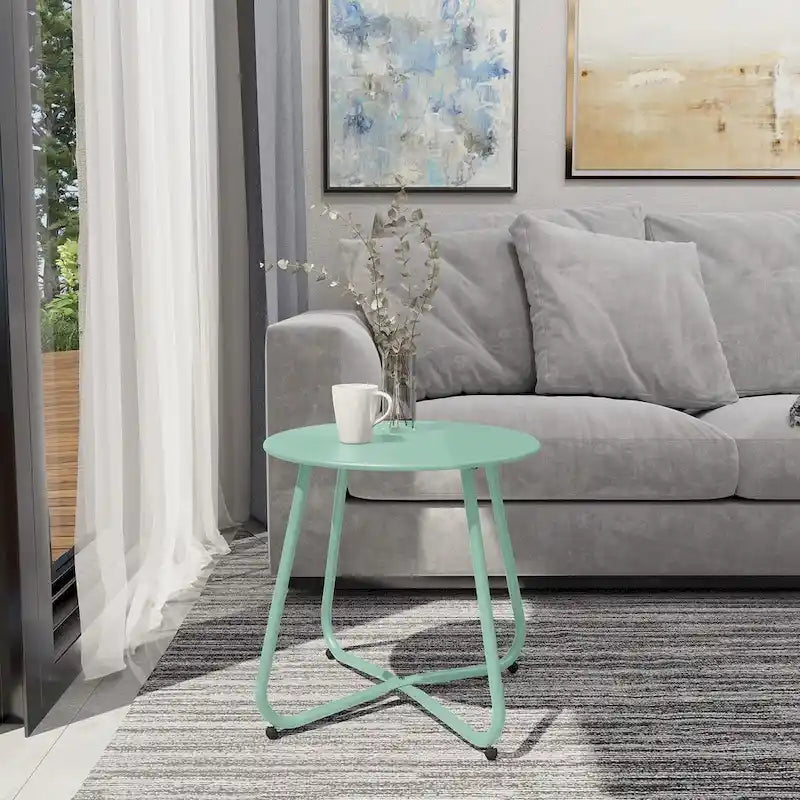 Round Steel Outdoor Side Table