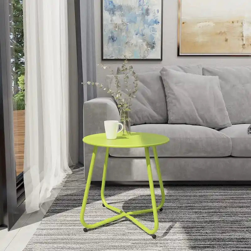 Round Steel Outdoor Side Table