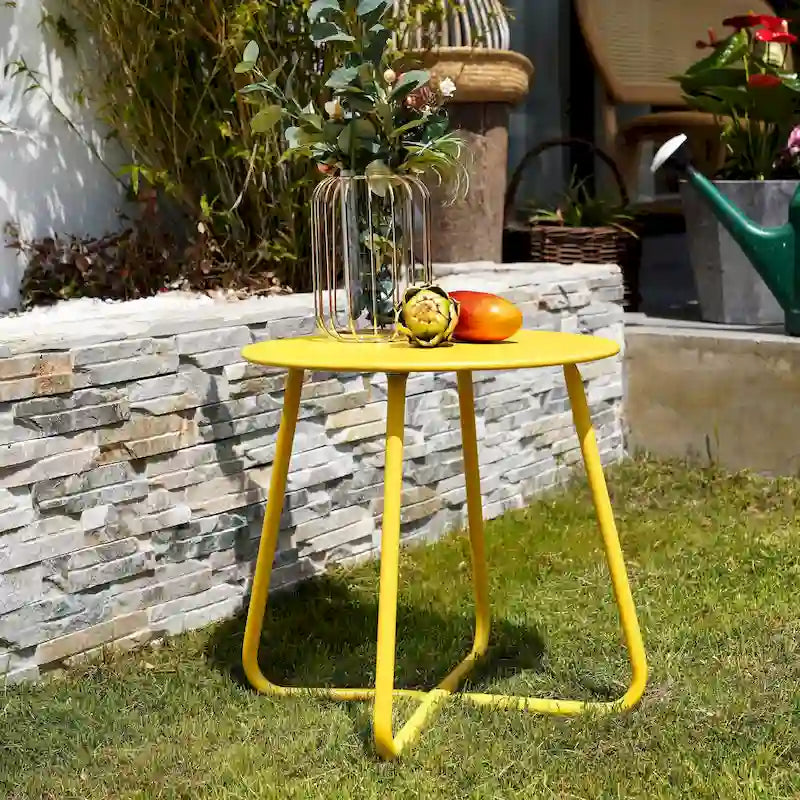 Round Steel Outdoor Side Table
