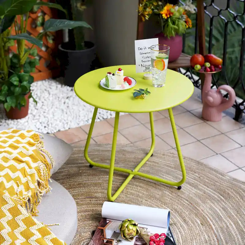 Round Steel Outdoor Side Table