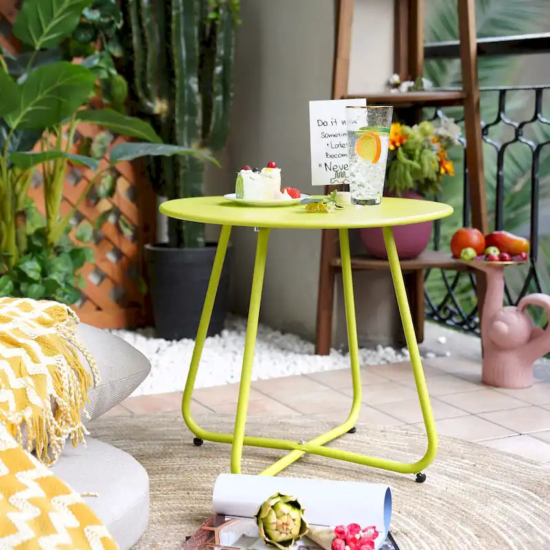 Round Steel Outdoor Side Table