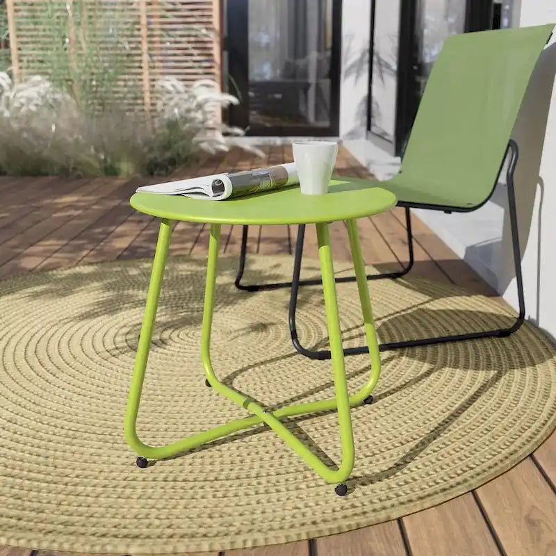 Round Steel Outdoor Side Table