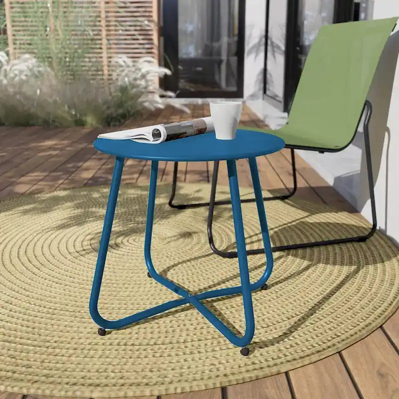 Round Steel Outdoor Side Table