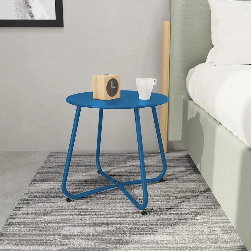 Round Steel Outdoor Side Table