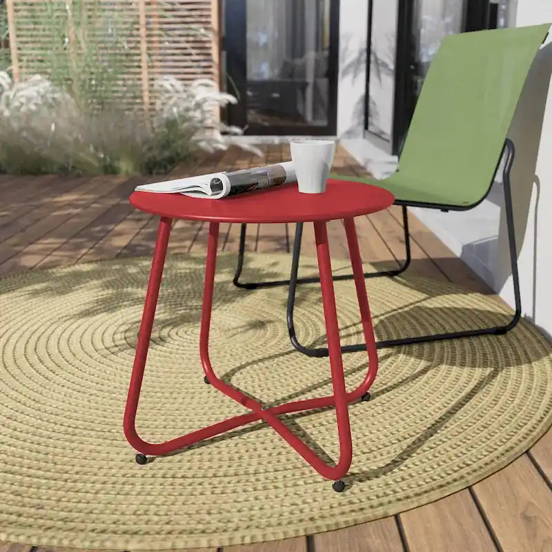 Round Steel Outdoor Side Table