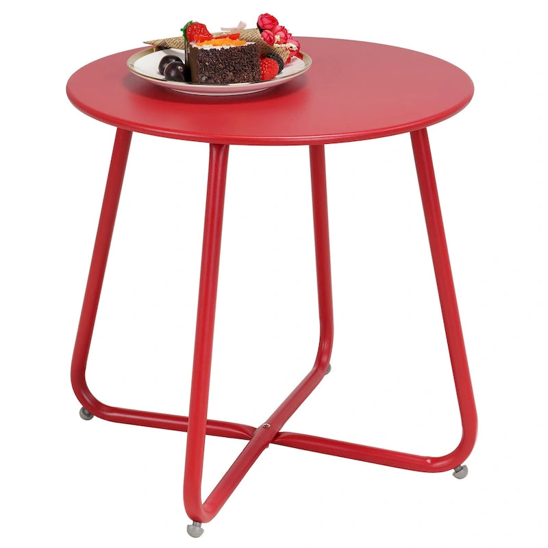Round Steel Outdoor Side Table