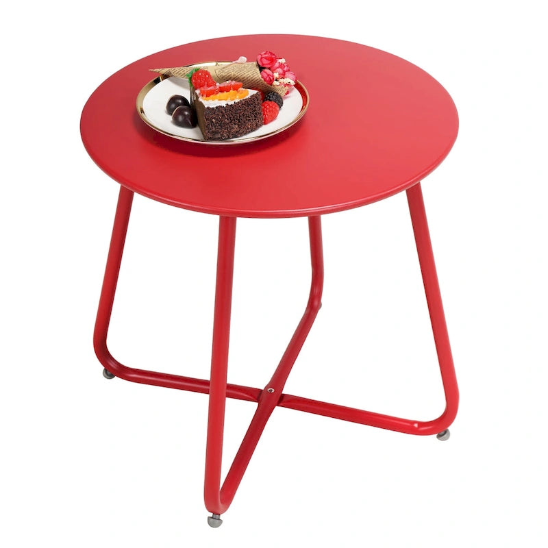 Round Steel Outdoor Side Table