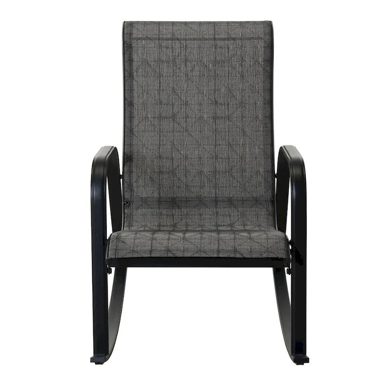 Single Iron Frame Removable Teslin Rocking Chair