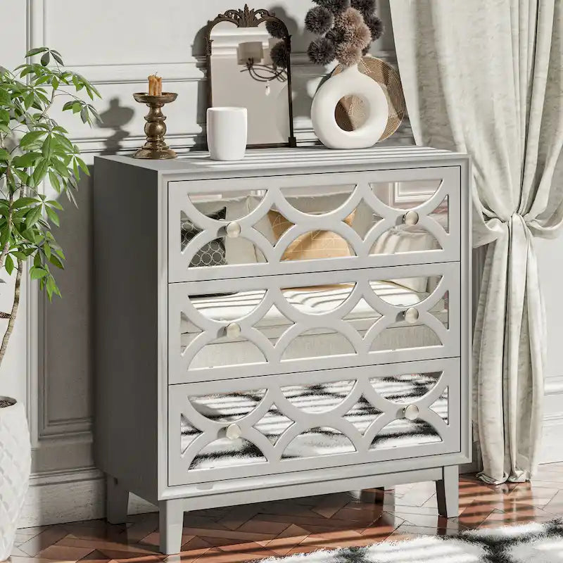 Mirror Front Nightstand with Drawer – 2-Drawer / 3-Drawer