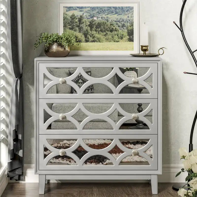Mirror Front Nightstand with Drawer – 2-Drawer / 3-Drawer