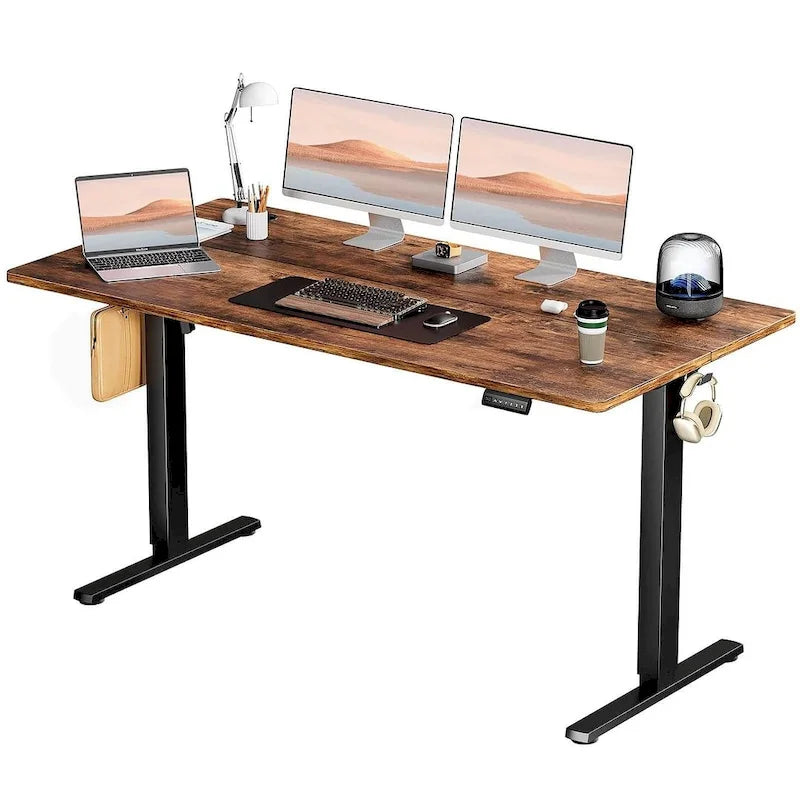 Electric Height Adjustable Standing Desk – Yellow / Black / White / Brown, 4 Sizes