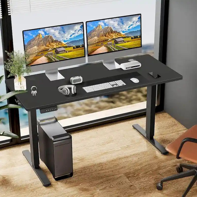 Electric Height Adjustable Standing Desk – Yellow / Black / White / Brown, 4 Sizes