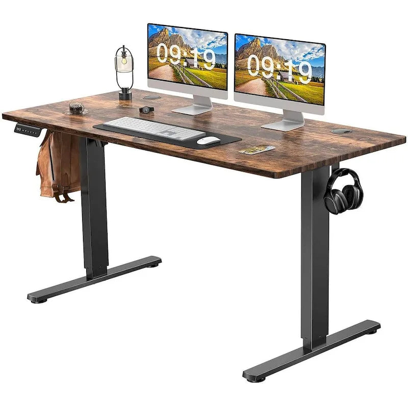 Electric Height Adjustable Standing Desk – Yellow / Black / White / Brown, 4 Sizes