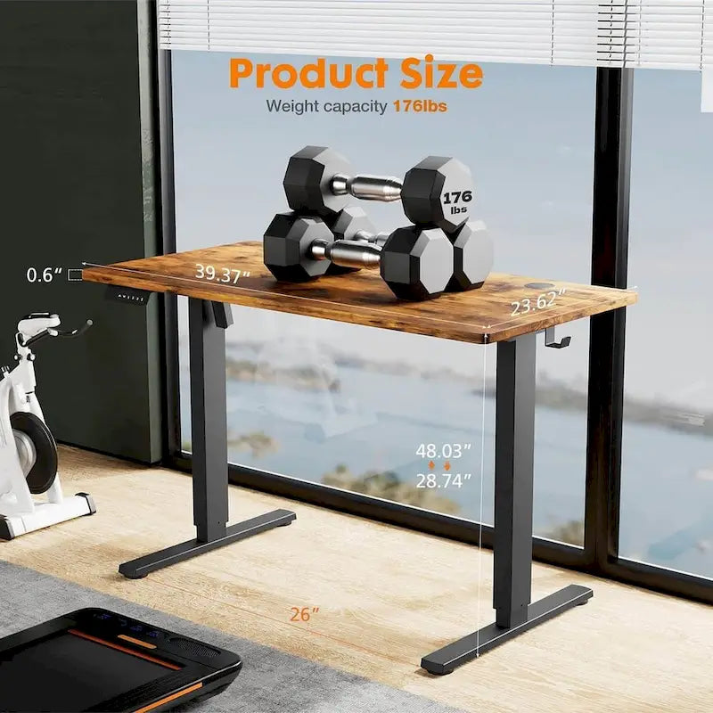 Electric Height Adjustable Standing Desk – Yellow / Black / White / Brown, 4 Sizes