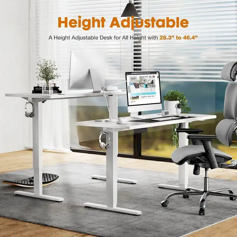 Electric Height Adjustable Standing Desk – Yellow / Black / White / Brown, 4 Sizes