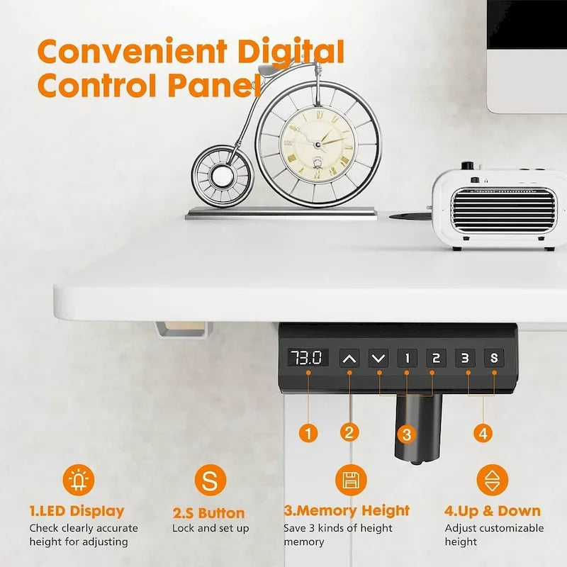 Electric Height Adjustable Standing Desk – Yellow / Black / White / Brown, 4 Sizes