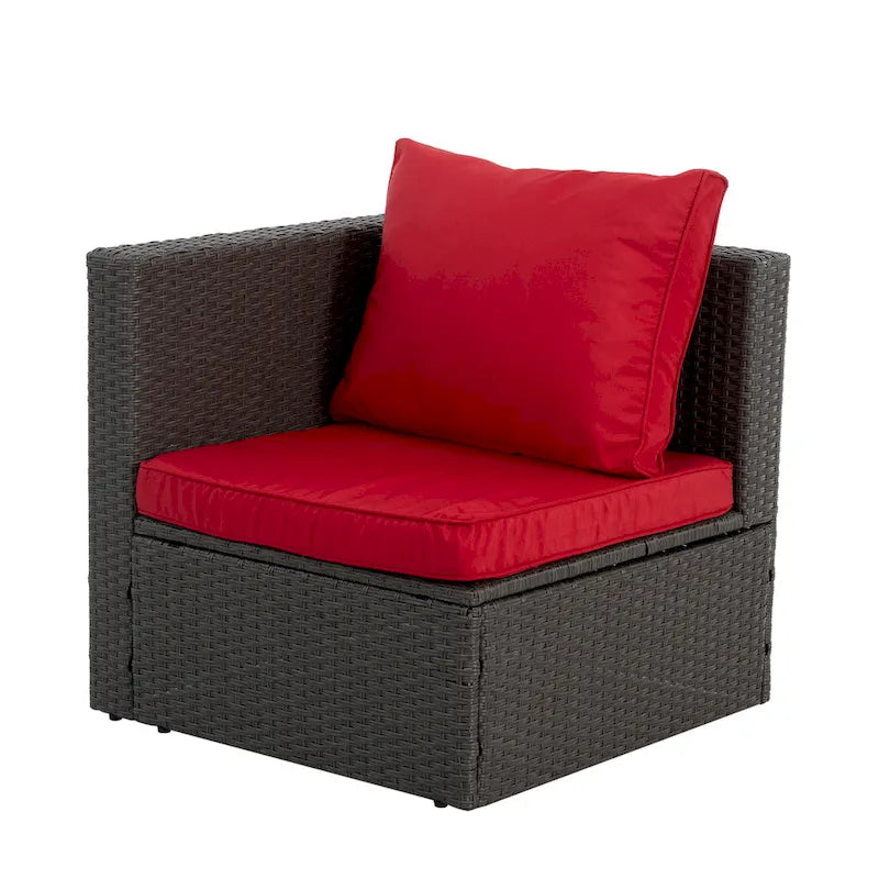 Seasonal PE Outdoor Wicker Furniture,7 PCS Set