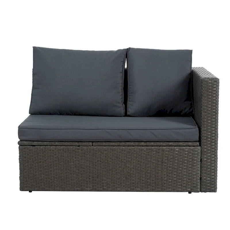 Seasonal PE Outdoor Wicker Furniture,7 PCS Set