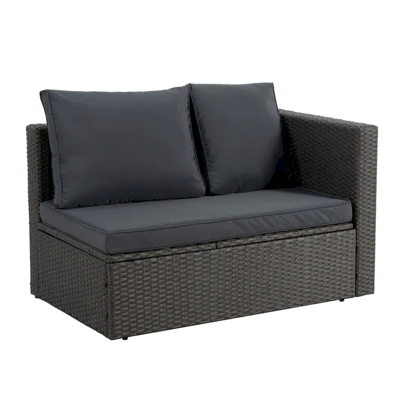 Seasonal PE Outdoor Wicker Furniture,7 PCS Set