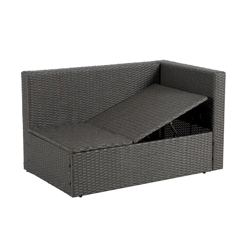Seasonal PE Outdoor Wicker Furniture,7 PCS Set
