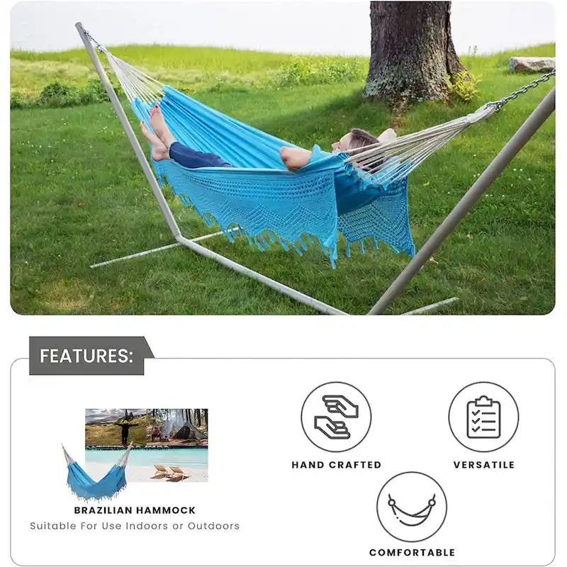 Brazilian Patio Hammock Cotton Outdoor Swing Chair