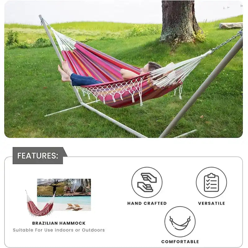 Brazilian Patio Hammock Cotton Outdoor Swing Chair