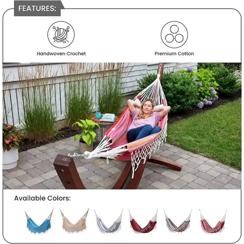 Brazilian Patio Hammock Cotton Outdoor Swing Chair