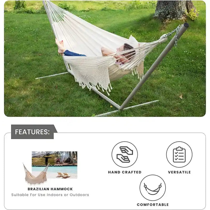 Brazilian Patio Hammock Cotton Outdoor Swing Chair