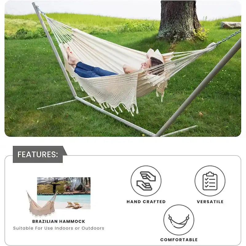 Brazilian Patio Hammock Cotton Outdoor Swing Chair
