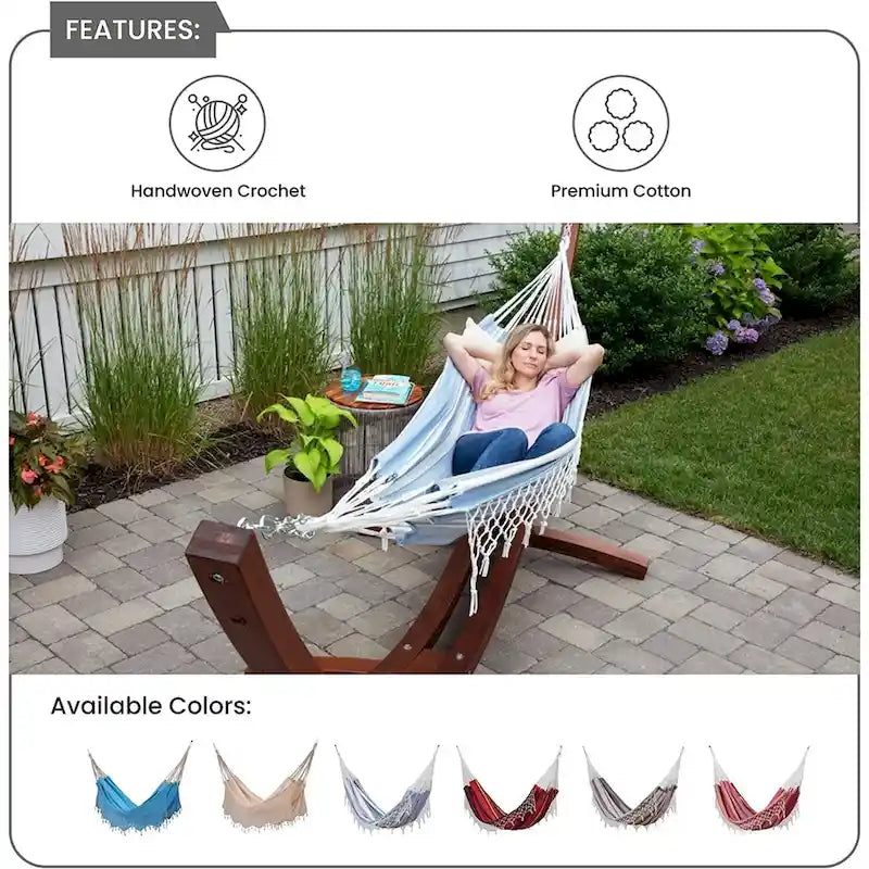 Brazilian Patio Hammock Cotton Outdoor Swing Chair