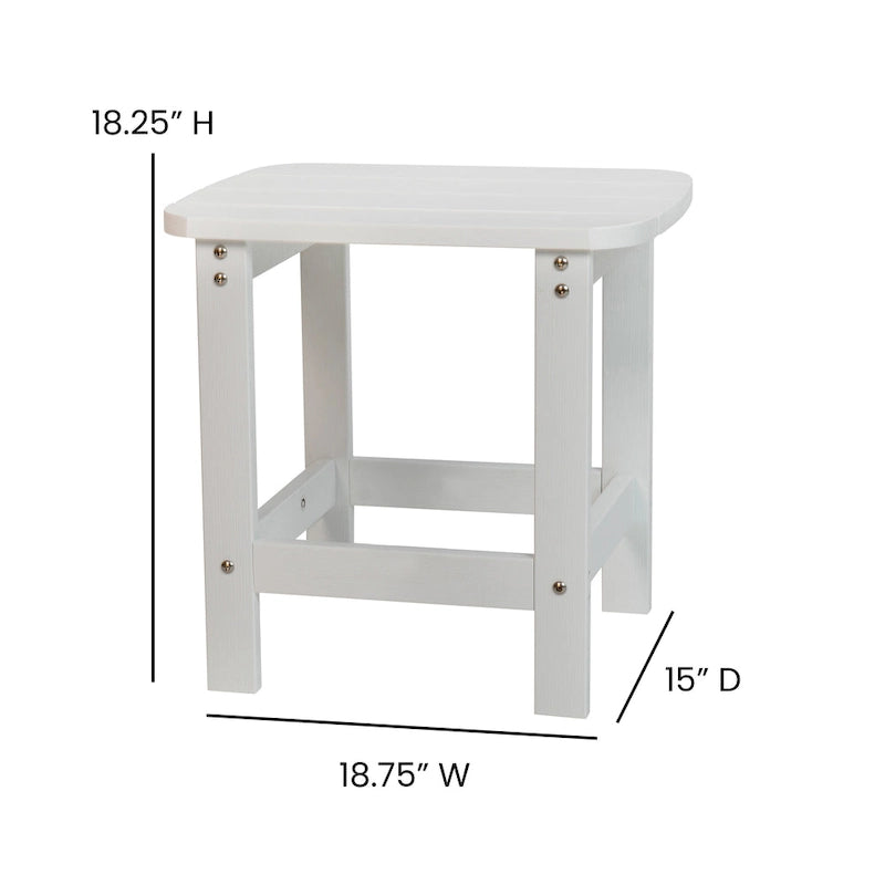 Set of 2 Indoor/Outdoor Folding Adirondack Chairs with Side Table - 34 D x 30.25 W x 37 H