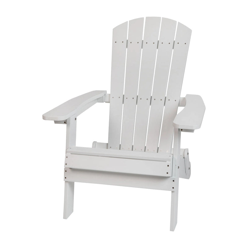 Set of 2 Indoor/Outdoor Folding Adirondack Chairs with Side Table - 34 D x 30.25 W x 37 H