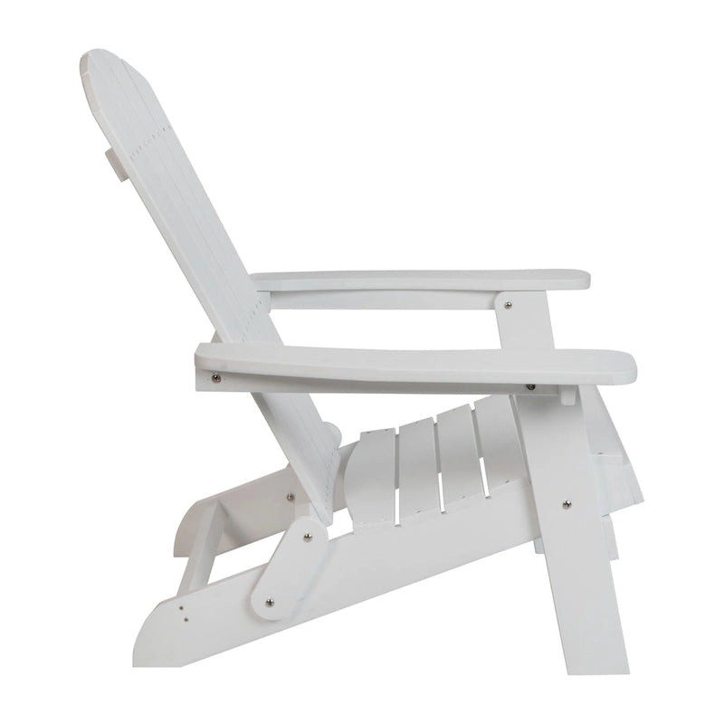 Set of 2 Indoor/Outdoor Folding Adirondack Chairs with Side Table - 34 D x 30.25 W x 37 H