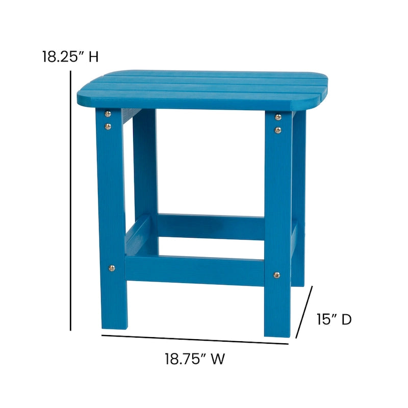 Set of 2 Indoor/Outdoor Folding Adirondack Chairs with Side Table - 34 D x 30.25 W x 37 H