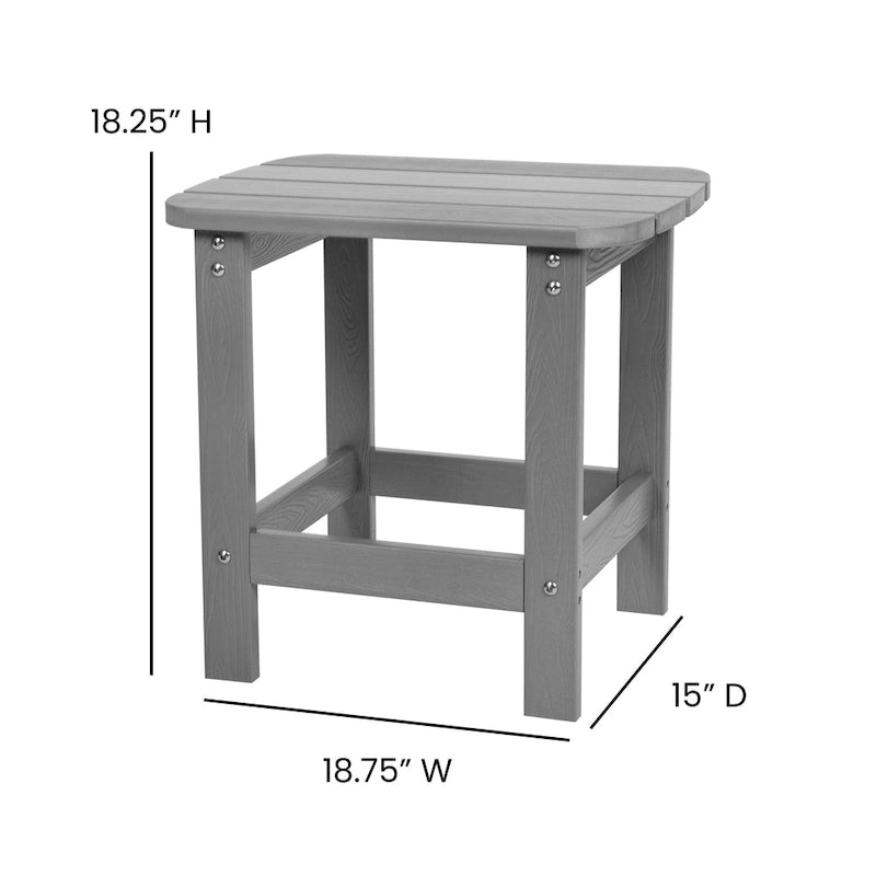 Set of 2 Indoor/Outdoor Folding Adirondack Chairs with Side Table - 34 D x 30.25 W x 37 H