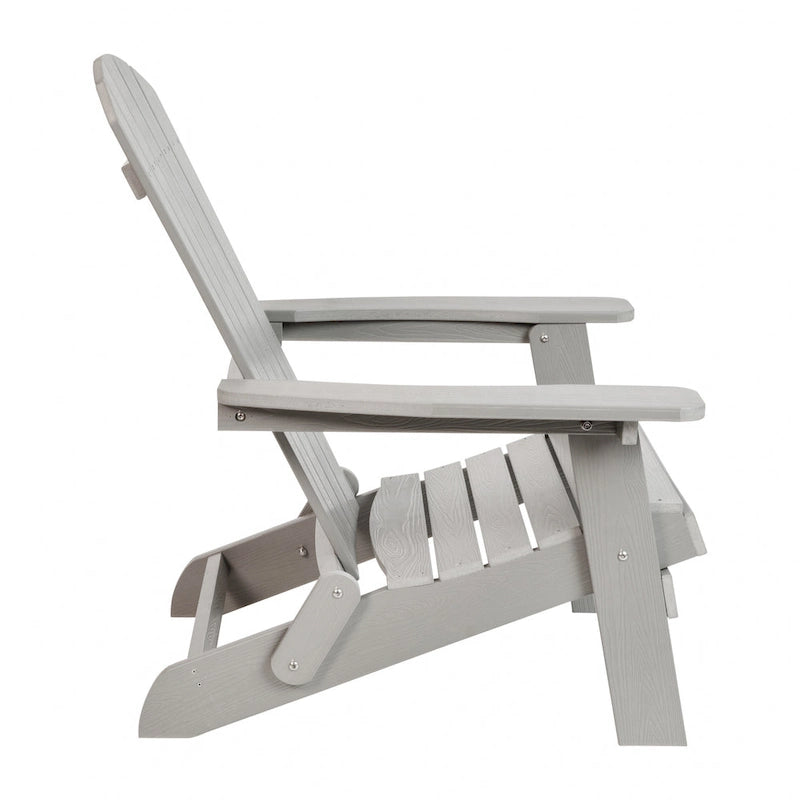Set of 2 Indoor/Outdoor Folding Adirondack Chairs with Side Table - 34 D x 30.25 W x 37 H