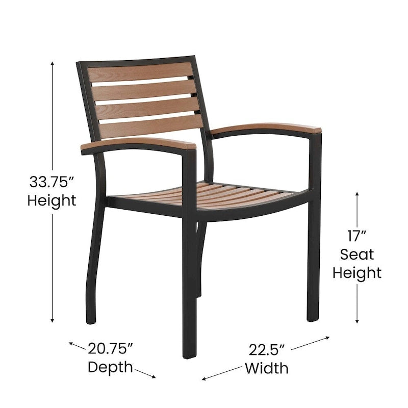 Patio Set wirh 35  Table, 2 Chairs, and Umbrella with Base - 35.25 W x 35.25 D x 29.5 H