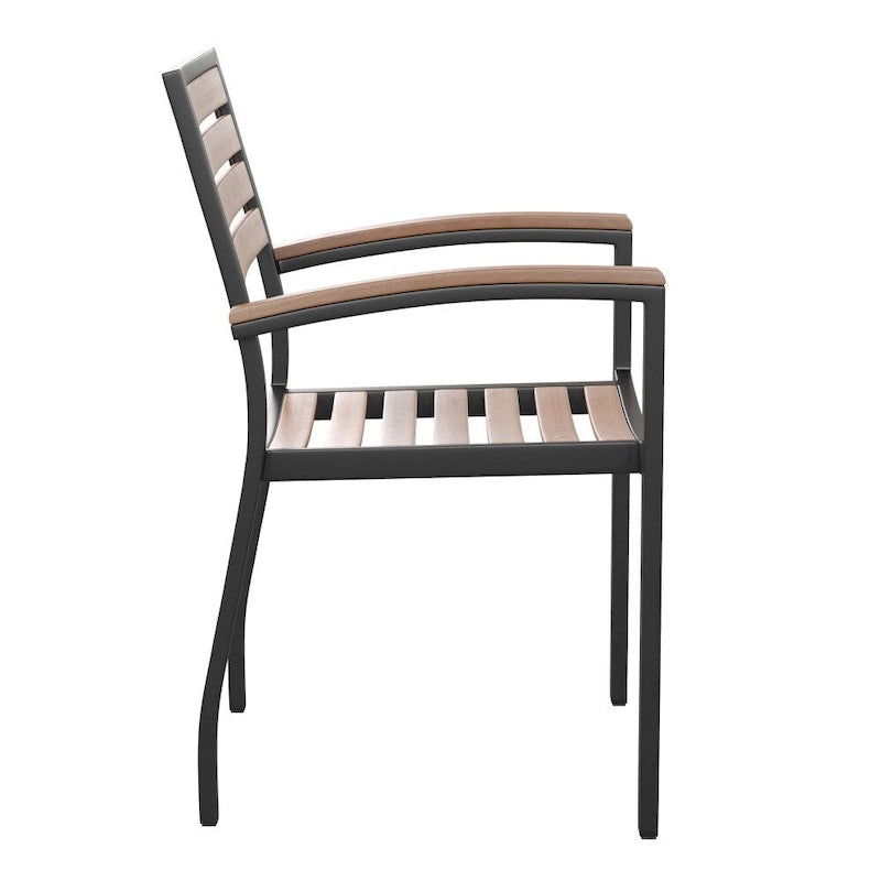Patio Set wirh 35  Table, 2 Chairs, and Umbrella with Base - 35.25 W x 35.25 D x 29.5 H