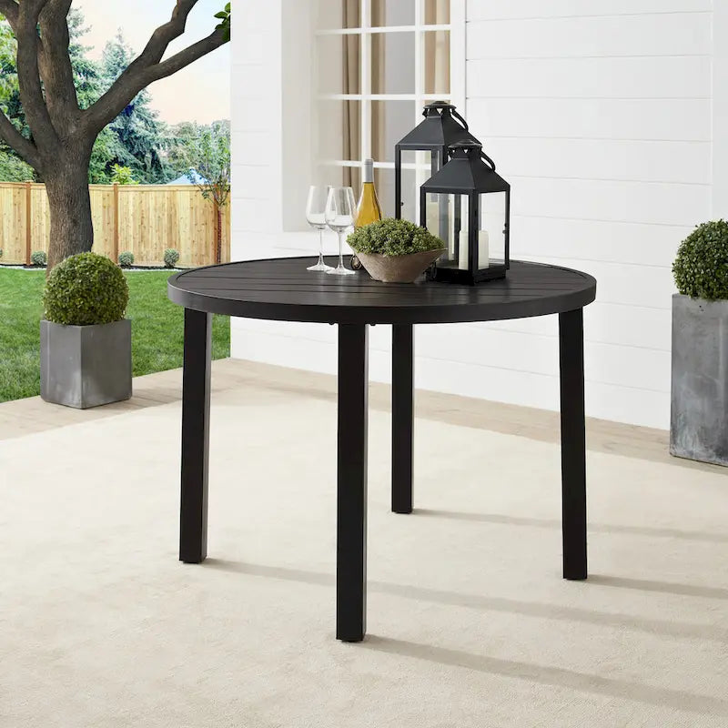 Crosley Kaplan 42  Round Outdoor Metal Dining Table