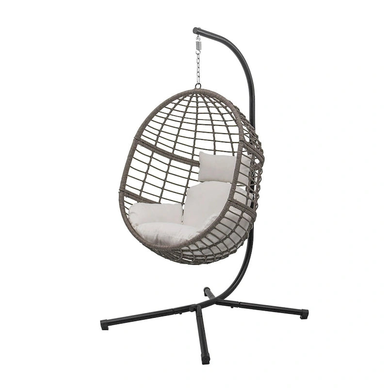 Maypex Outdoor Wicker Basket Swing Chair with Stand