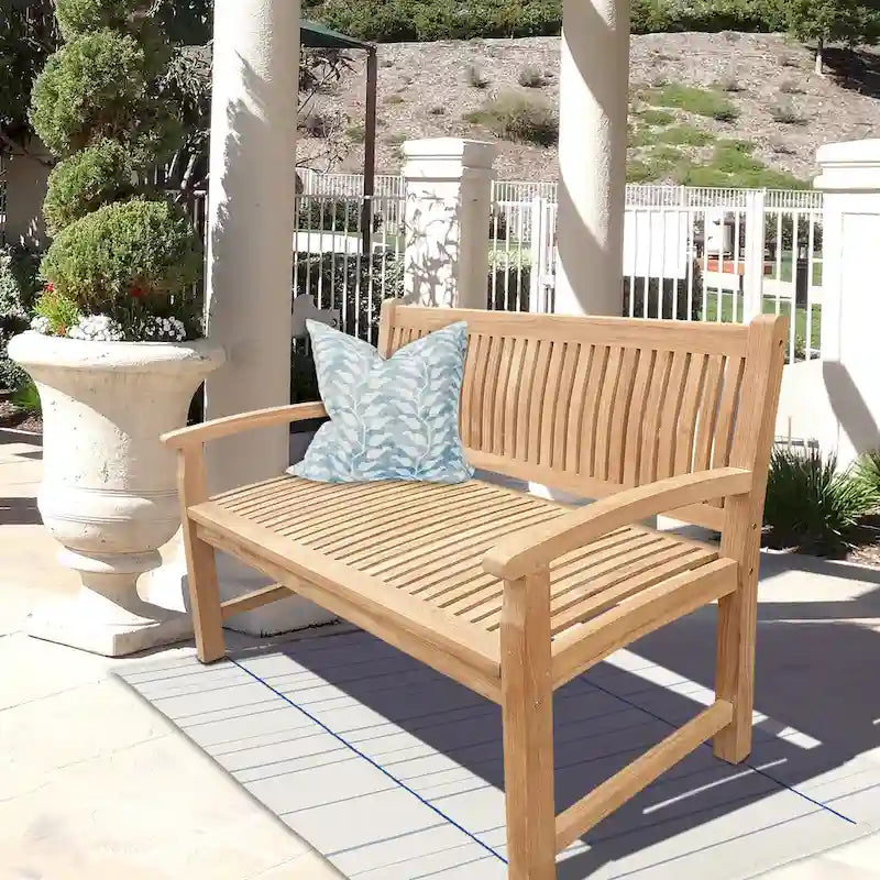 Seven Seas Teak El Mar Teak Wood Outdoor Patio Bench, 4 Foot