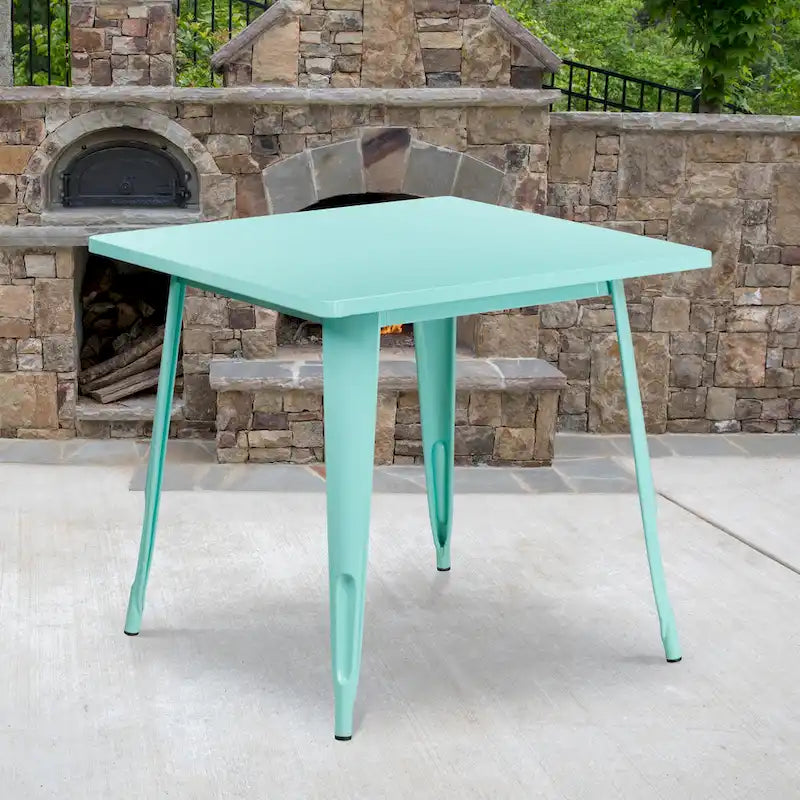 31.5  Square Metal Indoor-Outdoor Table