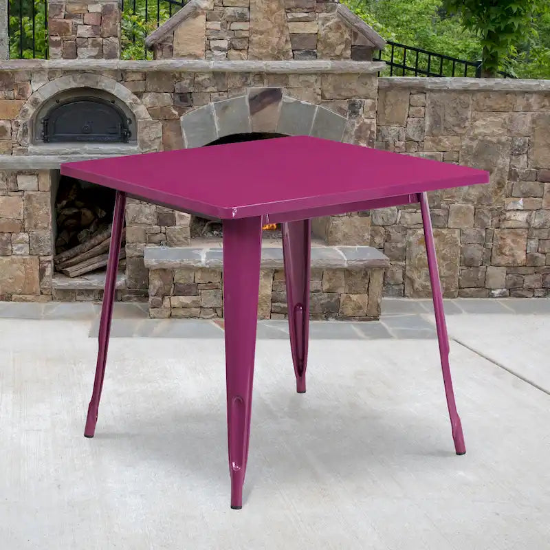 31.5  Square Metal Indoor-Outdoor Table
