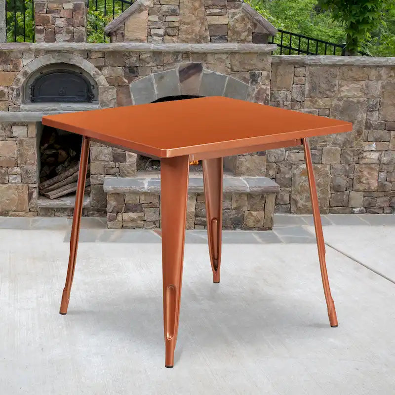 31.5  Square Metal Indoor-Outdoor Table