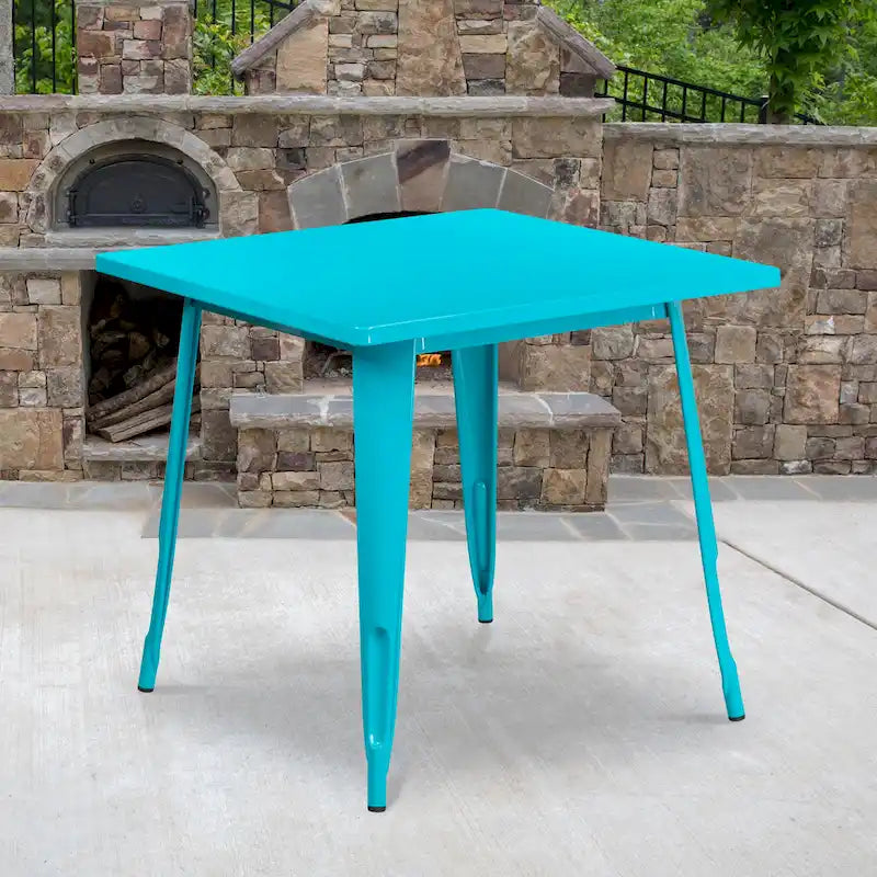 31.5  Square Metal Indoor-Outdoor Table