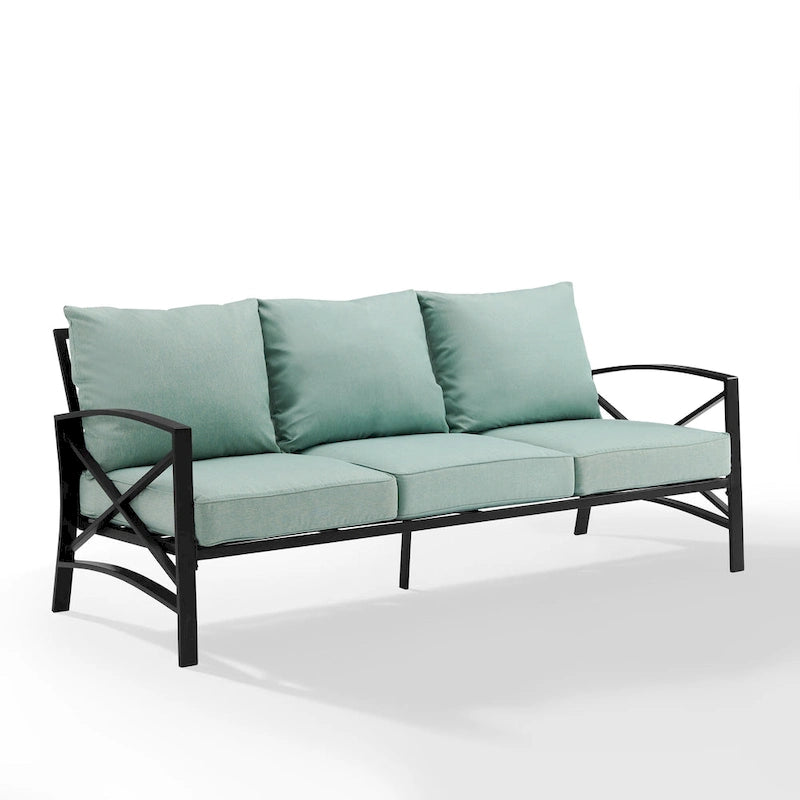 Crosley Kaplan Outdoor Metal Sofa - 79 W x 30.5 D x 32 H