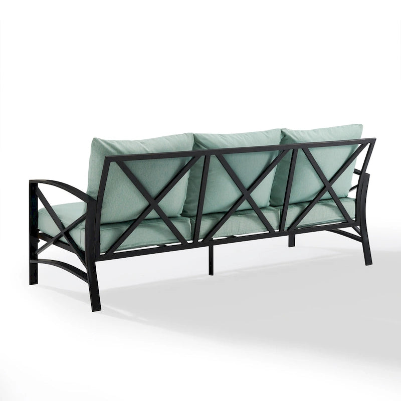 Crosley Kaplan Outdoor Metal Sofa - 79 W x 30.5 D x 32 H