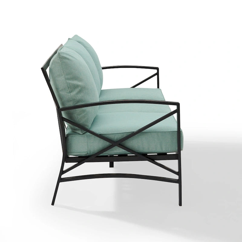 Crosley Kaplan Outdoor Metal Sofa - 79 W x 30.5 D x 32 H