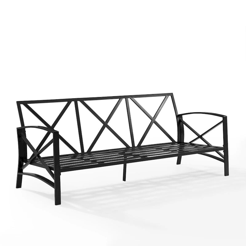 Crosley Kaplan Outdoor Metal Sofa - 79 W x 30.5 D x 32 H